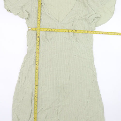 Primark Women Green A-Line Cotton Knee Length Summer Dress Size 16
