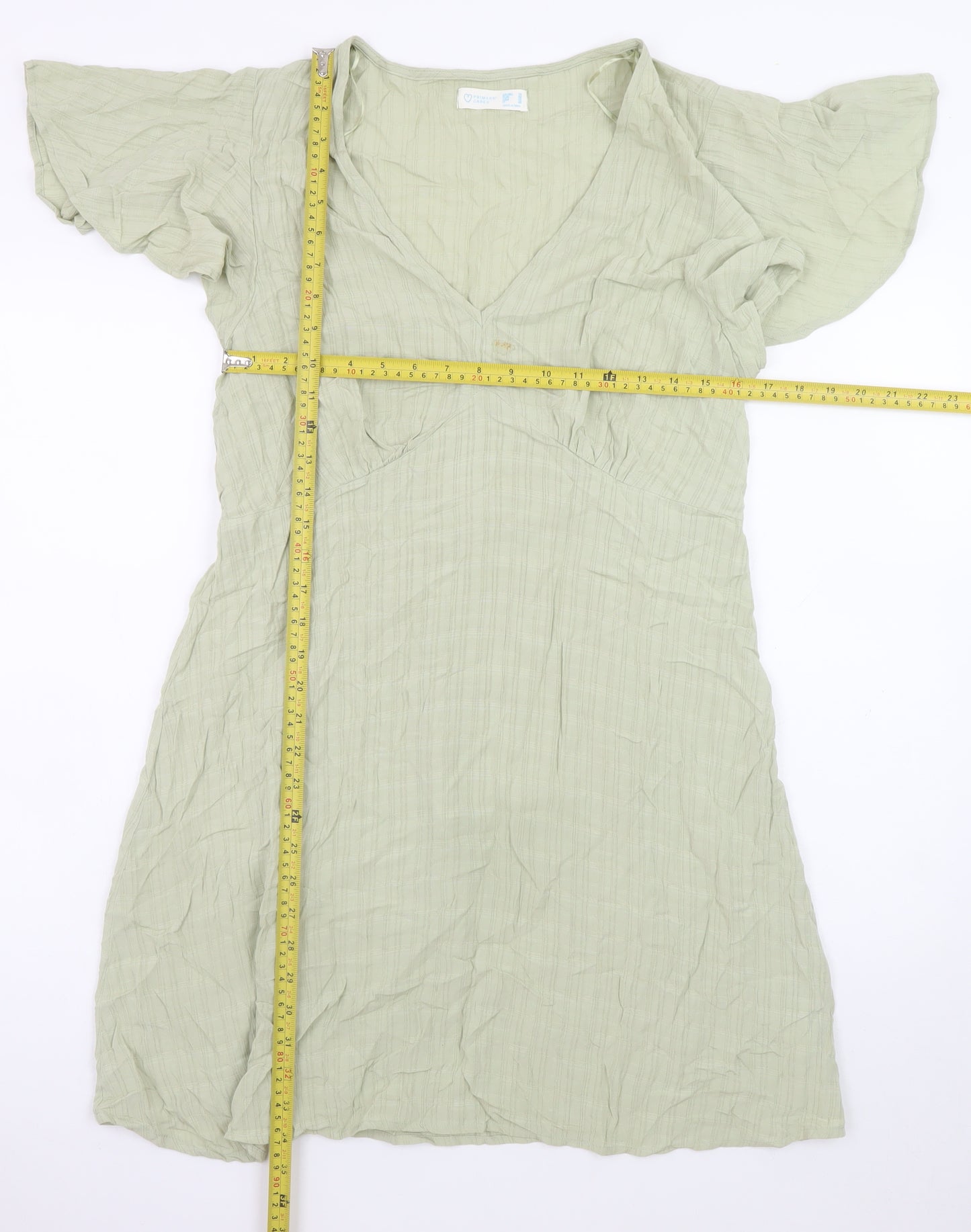 Primark Women Green A-Line Cotton Knee Length Summer Dress Size 16