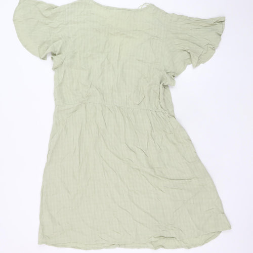 Primark Women Green A-Line Cotton Knee Length Summer Dress Size 16