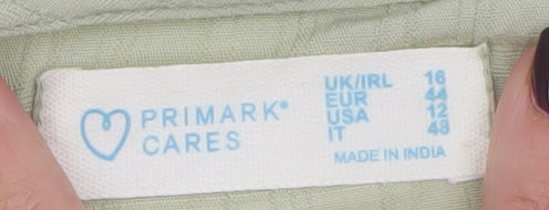 Primark Women Green A-Line Cotton Knee Length Summer Dress Size 16