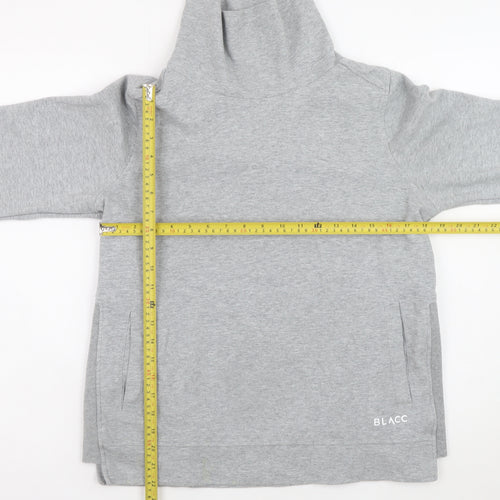 BLACC Men's Grey High Neck Pullover Sweatshirt Medium