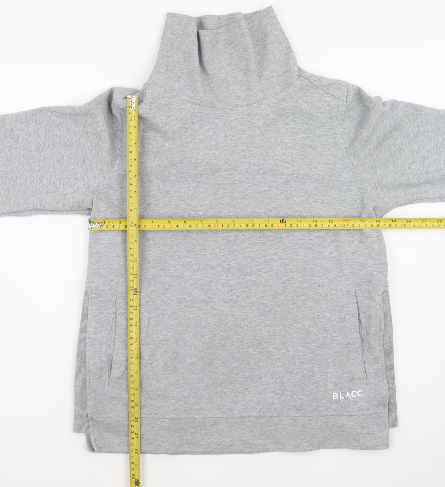 BLACC Men's Grey High Neck Pullover Sweatshirt Medium