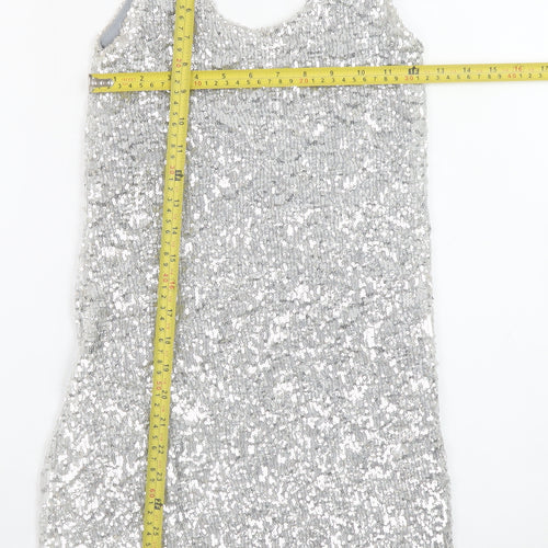 John Zack Women’s Silver Sequin Bodycon Dress Size 8 Partywear