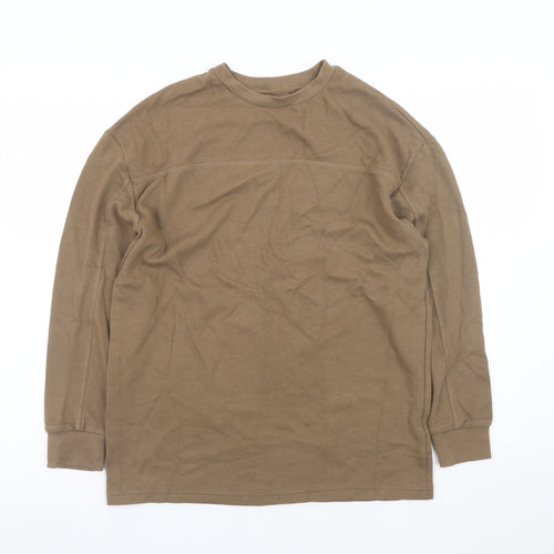 F&F Boys Brown Long Sleeve Cotton Crew Neck T-Shirt 12-13 Years