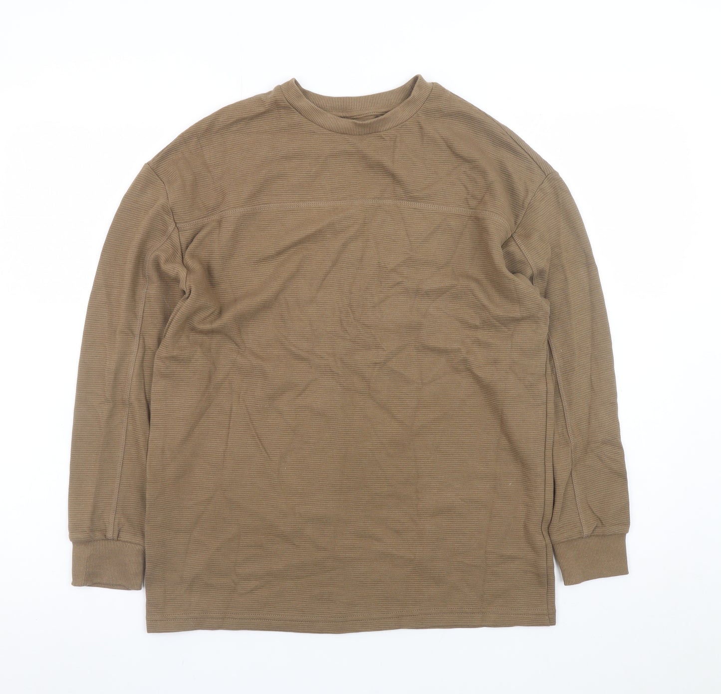 F&F Boys Brown Long Sleeve Cotton Crew Neck T-Shirt 12-13 Years
