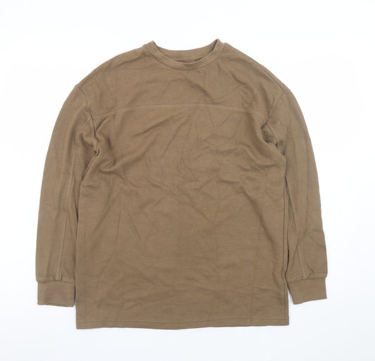 F&F Boys Brown Long Sleeve Cotton Crew Neck T-Shirt 12-13 Years