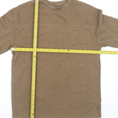 F&F Boys Brown Long Sleeve Cotton Crew Neck T-Shirt 12-13 Years