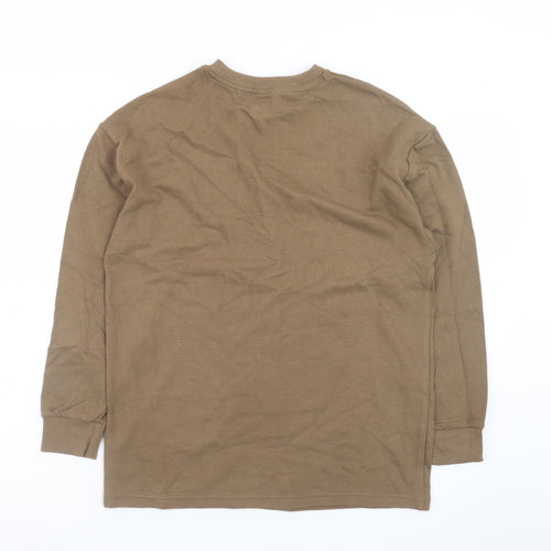 F&F Boys Brown Long Sleeve Cotton Crew Neck T-Shirt 12-13 Years