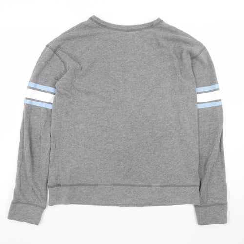 Hollister Women Grey Pullover Sweatshirt Small Los Angeles Print