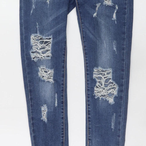Hello Miss Women’s Blue Distressed Skinny Denim Jeans Size 8