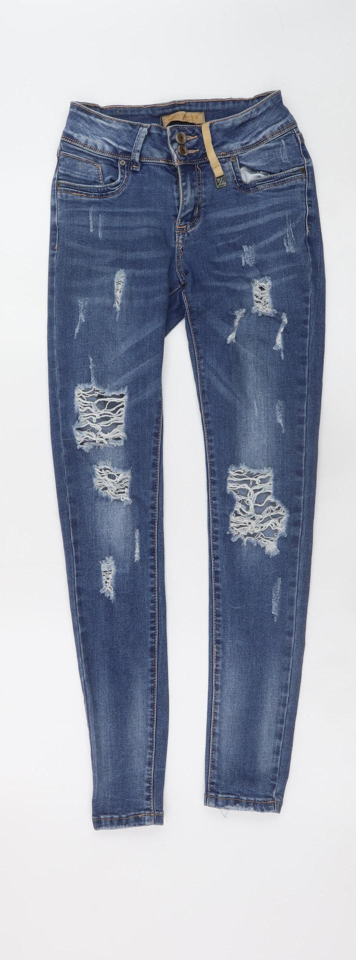 Hello Miss Women’s Blue Distressed Skinny Denim Jeans Size 8