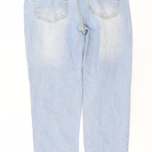 I Saw It First Womens Light Blue Distressed Mom Jeans UK 8