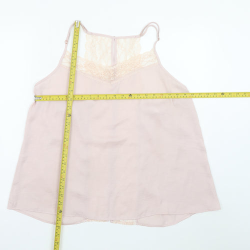 Secret Possessions Womens Plus Pink Lace Cami Top Size 18-20