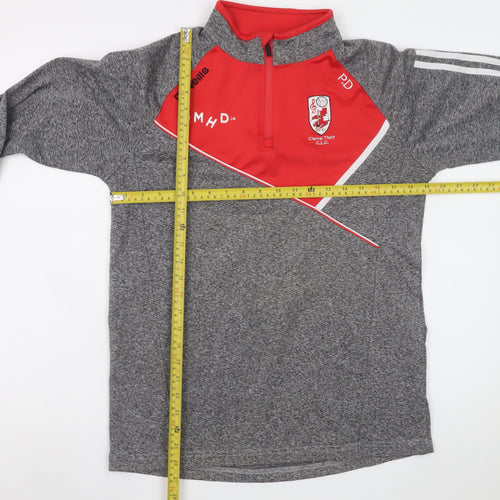O'Neills Men's Grey Red 1/4 Zip Sports Sweatshirt Size S