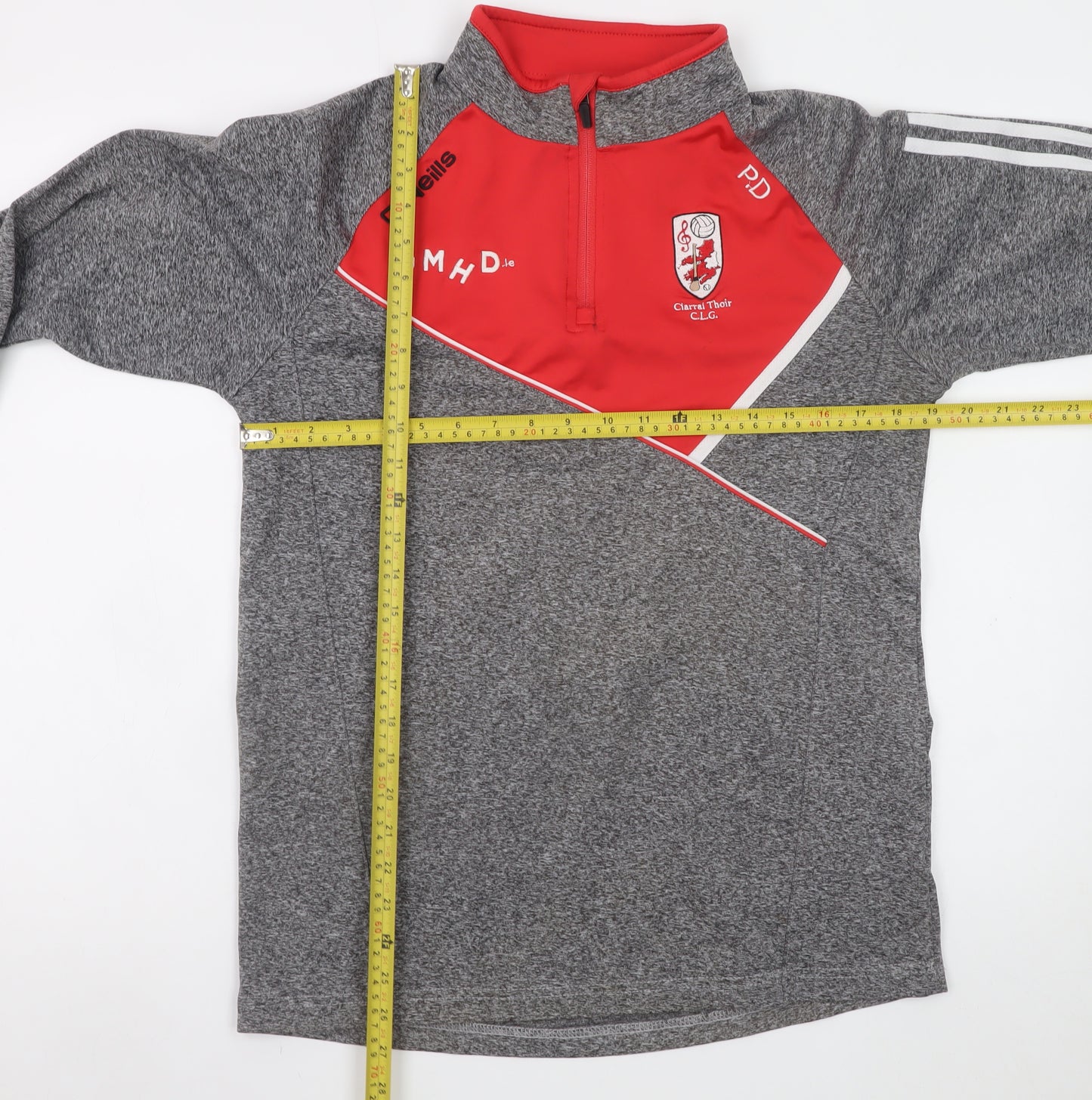 O'Neills Men's Grey Red 1/4 Zip Sports Sweatshirt Size S