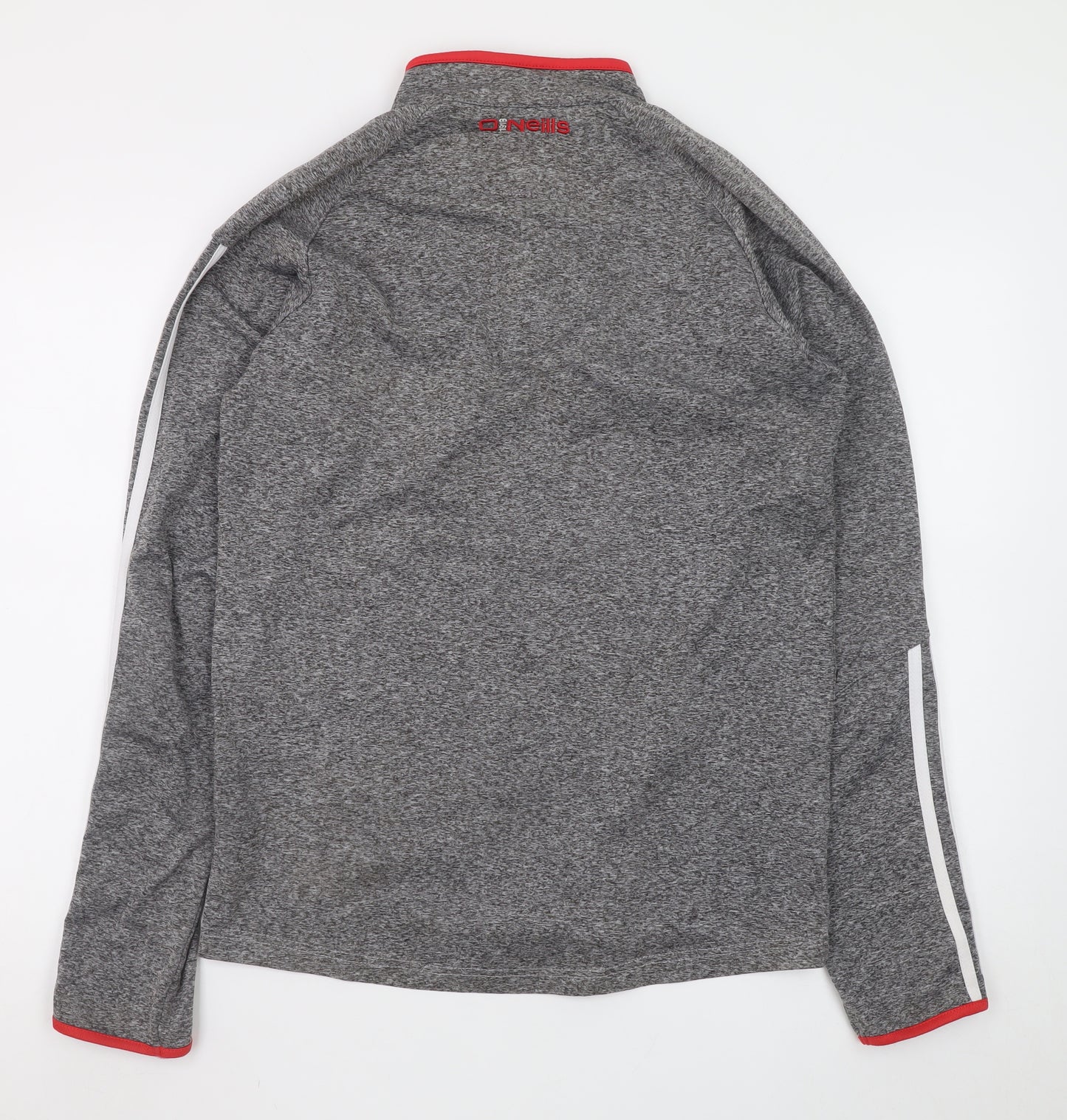 O'Neills Men's Grey Red 1/4 Zip Sports Sweatshirt Size S