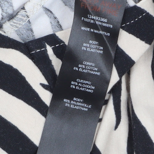 Miss Selfridge Women Black Zebra Print Bodycon Midi Dress Size 6
