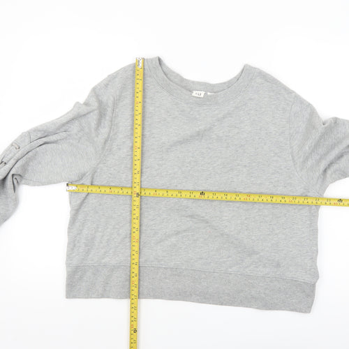 GAP Womens Grey Lace-Up Sleeve Pullover Sweatshirt Size L