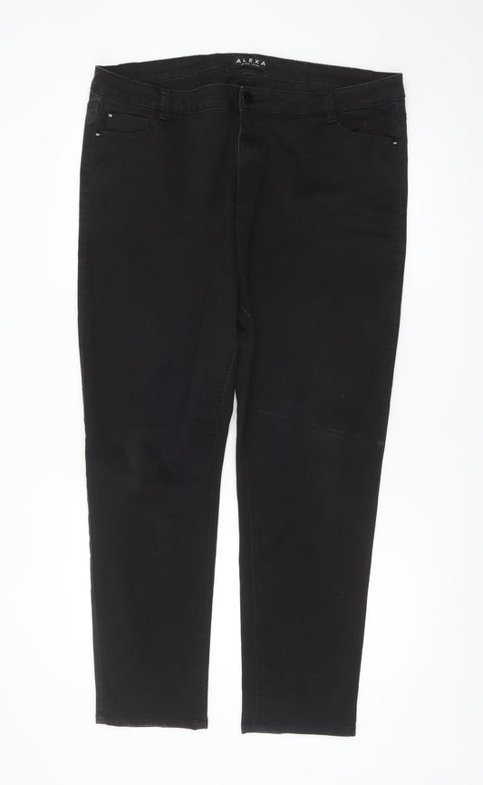 Peacocks Womens Black Skinny Jeans Size 20S Slim Fit Stretch Denim