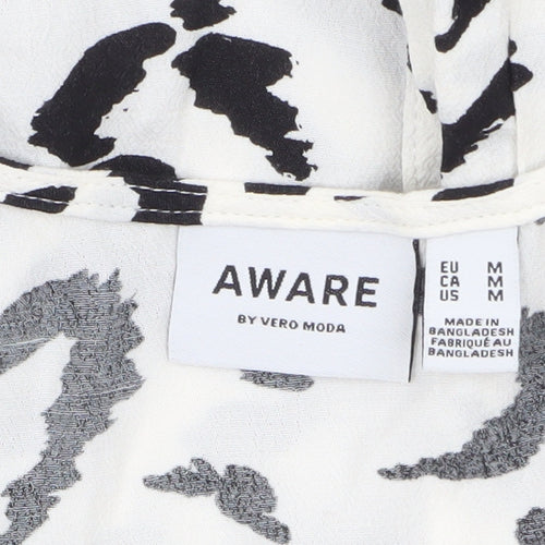 Vero Moda Women’s White Leopard Print Wrap Midi Dress Size M