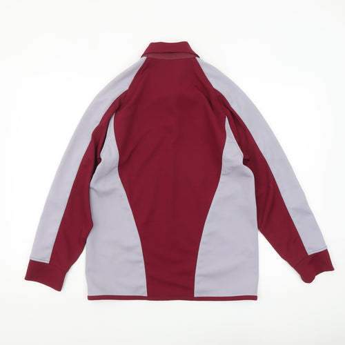 Halbro Men’s Red Grey Collared Henley Performance Sweatshirt Size S