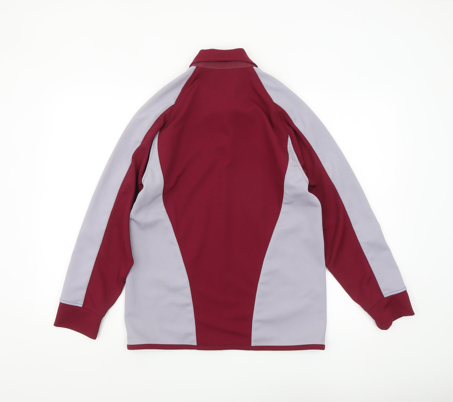 Halbro Men’s Red Grey Collared Henley Performance Sweatshirt Size S