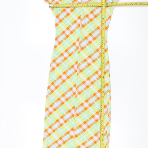 Collusion Women’s Multicoloured Check Midi Shirt Dress UK 10