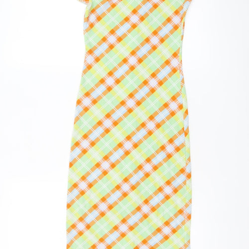 Collusion Women’s Multicoloured Check Midi Shirt Dress UK 10