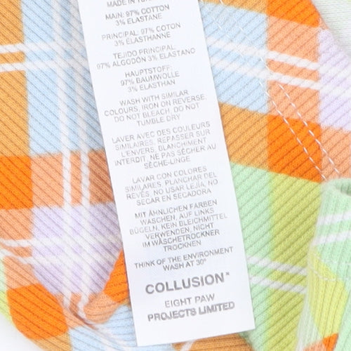 Collusion Women’s Multicoloured Check Midi Shirt Dress UK 10