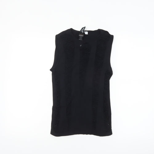 Collusion Women's Black Sleeveless Slim Fit Tank Top M/L