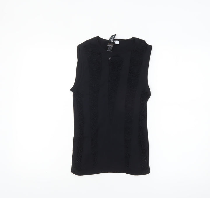 Collusion Women's Black Sleeveless Slim Fit Tank Top M/L