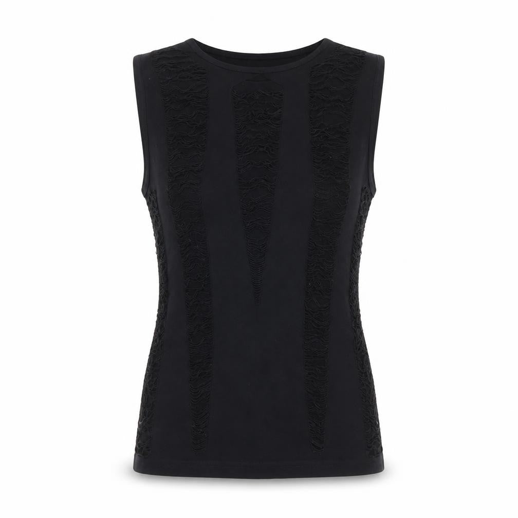 Collusion Women's Black Sleeveless Slim Fit Tank Top M/L