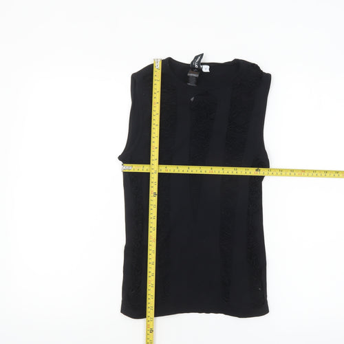 Collusion Women's Black Sleeveless Slim Fit Tank Top M/L