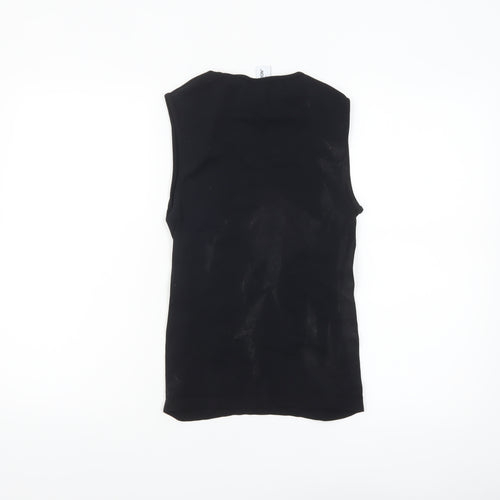 Collusion Women's Black Sleeveless Slim Fit Tank Top M/L