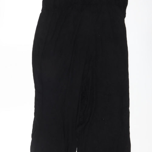 Boohoo Women Black Viscose Jumpsuit Size 24 Wide-Leg Plus Fit