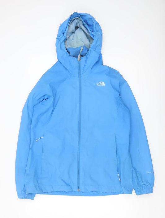 The North Face Womens Blue Waterproof L Hooded Rain Jacket