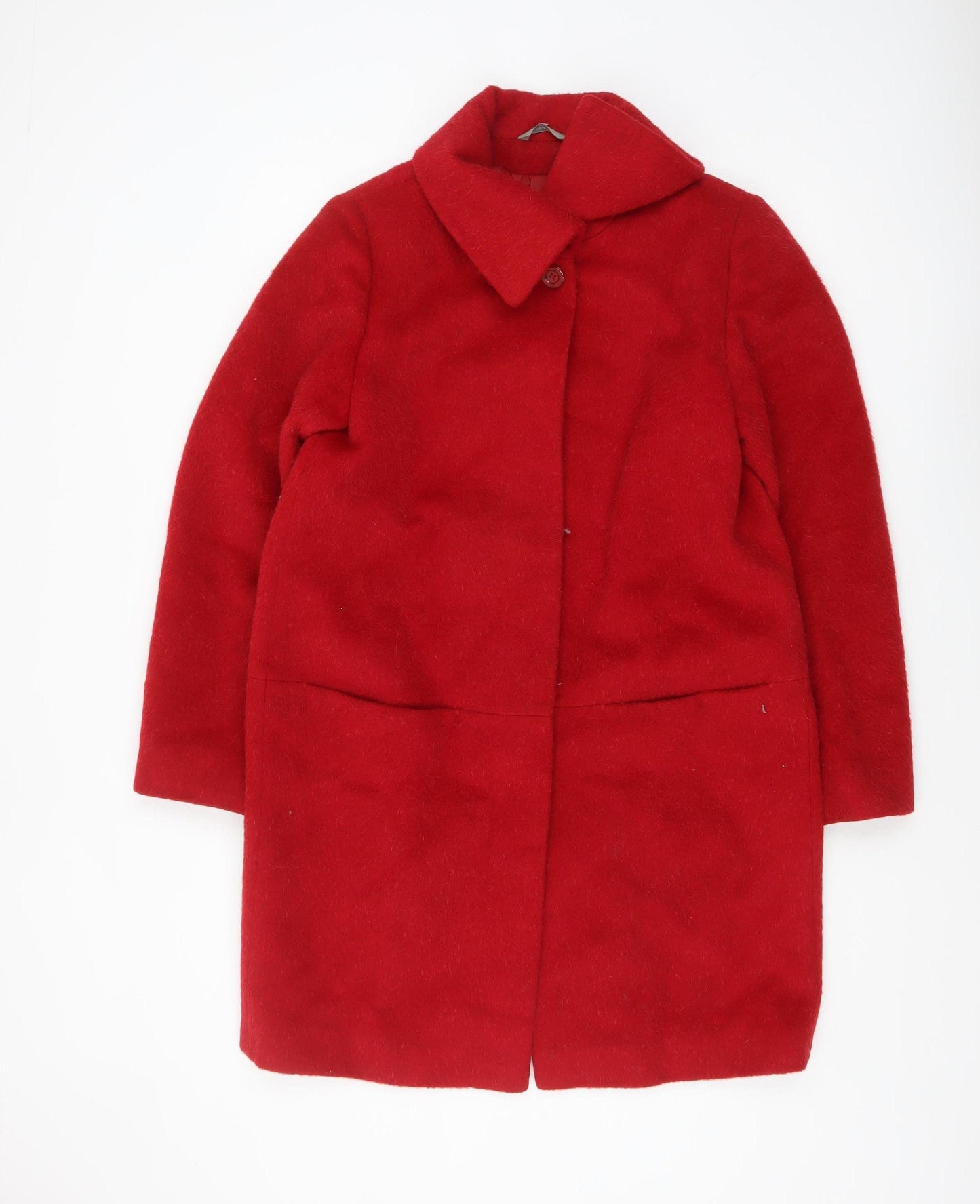 Marks and Spencer Women's Red Wool Alpaca Blend Mid-Length Coat UK 12