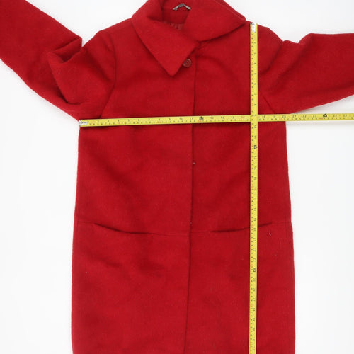 Marks and Spencer Women's Red Wool Alpaca Blend Mid-Length Coat UK 12