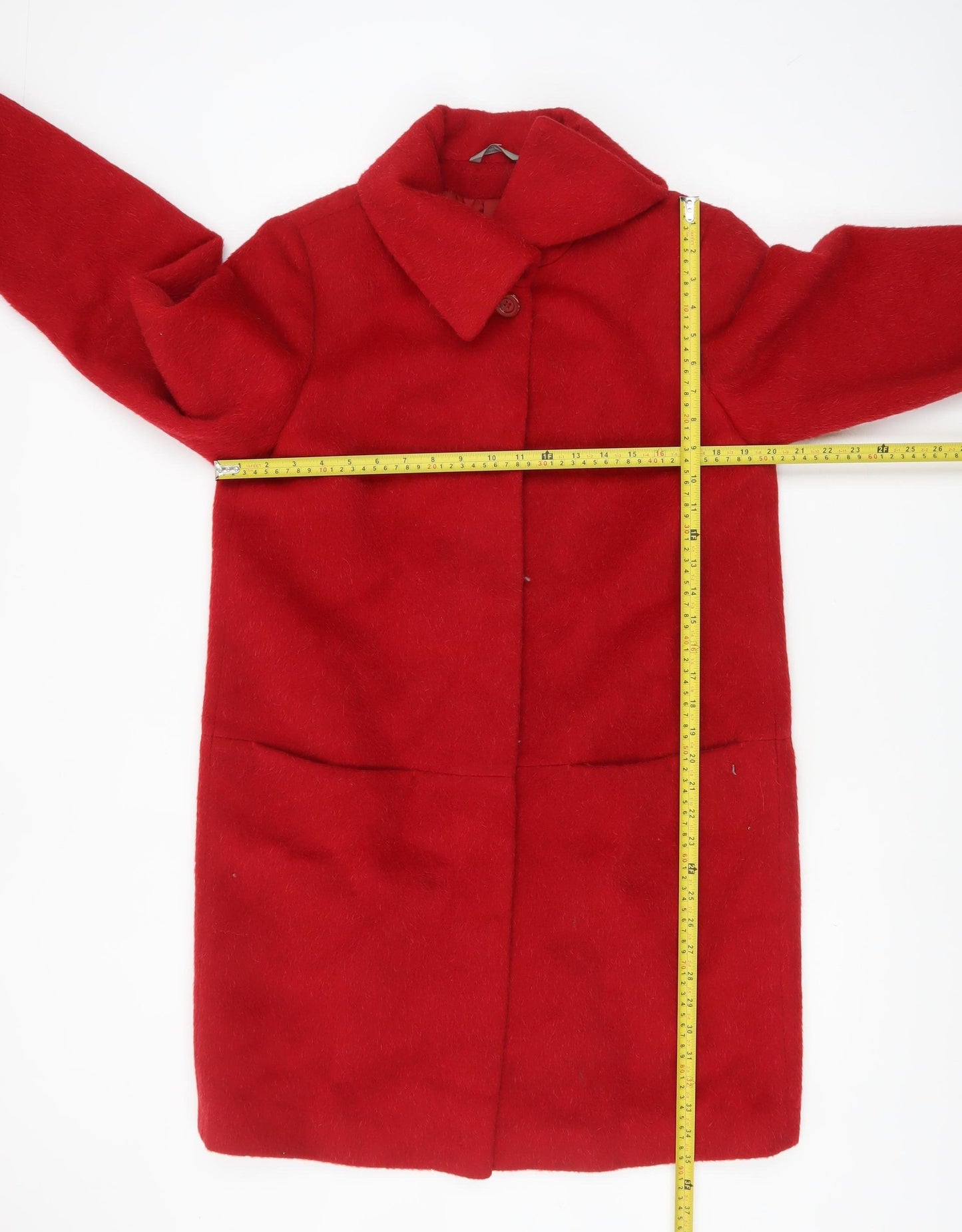 Marks and Spencer Women's Red Wool Alpaca Blend Mid-Length Coat UK 12