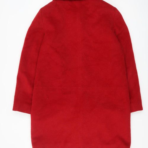 Marks and Spencer Women's Red Wool Alpaca Blend Mid-Length Coat UK 12