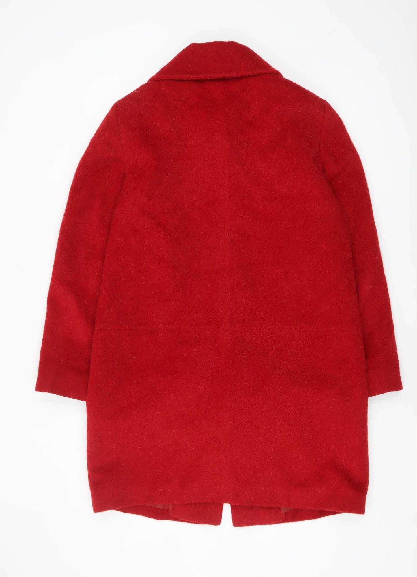 Marks and Spencer Women's Red Wool Alpaca Blend Mid-Length Coat UK 12