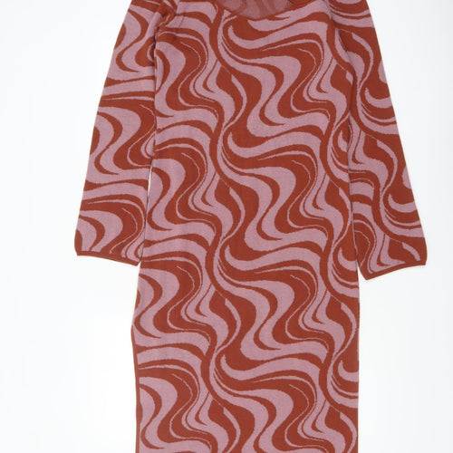 Capri Women’s Multicoloured Midi Bodycon Knit Dress Size M