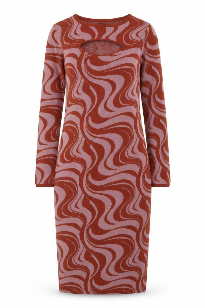Front view of Capri Women’s Multicoloured Midi Bodycon Knit Dress, size M