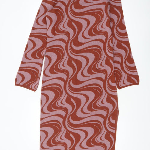 Capri Women’s Multicoloured Midi Bodycon Knit Dress Size M