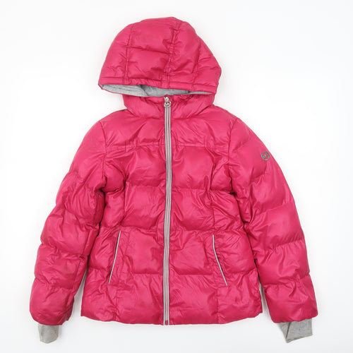 Michael Kors Women’s Pink Puffer Hooded Jacket Size 10 Winter Warm