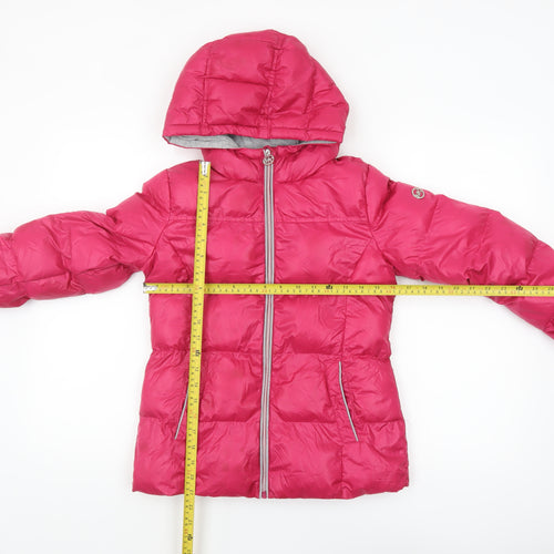 Michael Kors Women’s Pink Puffer Hooded Jacket Size 10 Winter Warm