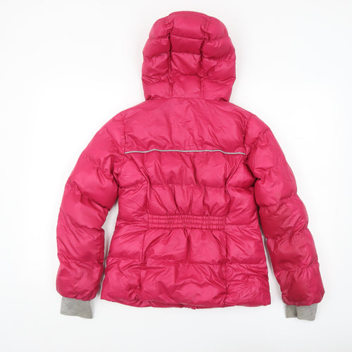 Michael Kors Women’s Pink Puffer Hooded Jacket Size 10 Winter Warm