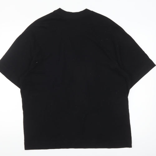 Collusion Men's Black Graphic Skull Surf Relaxed Fit T-Shirt XS