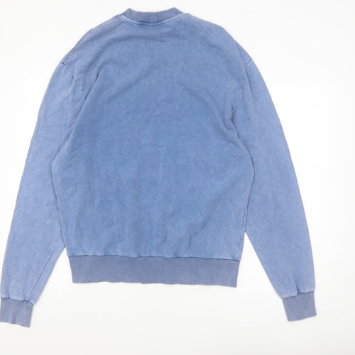 Collusion Unisex Blue Graphic Print Pullover Sweatshirt XS