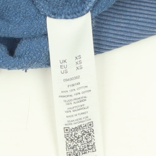 Collusion Unisex Blue Graphic Print Pullover Sweatshirt XS